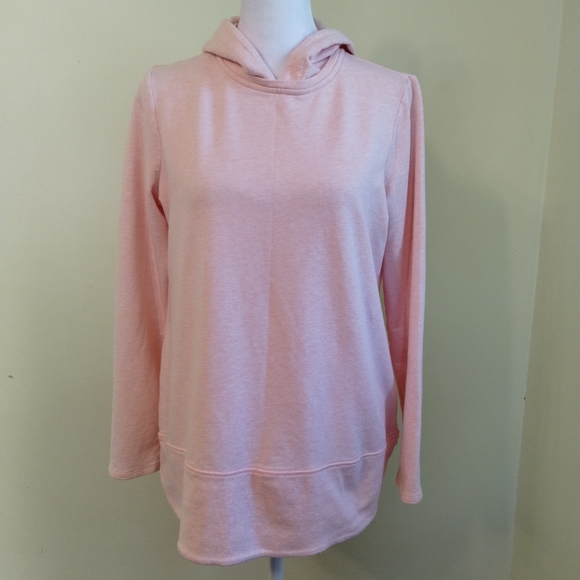 J Jill Soft Coral Dust Heather Pure Jill Harmony Rib-Trimmed Hoodie Women Size S - Picture 5 of 16